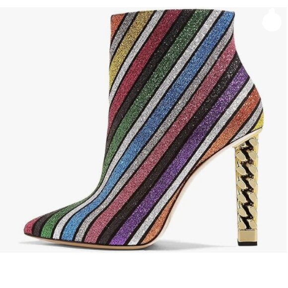 FSJ Multicolor Glitter Heeled Boots - Picture 1 of 7
